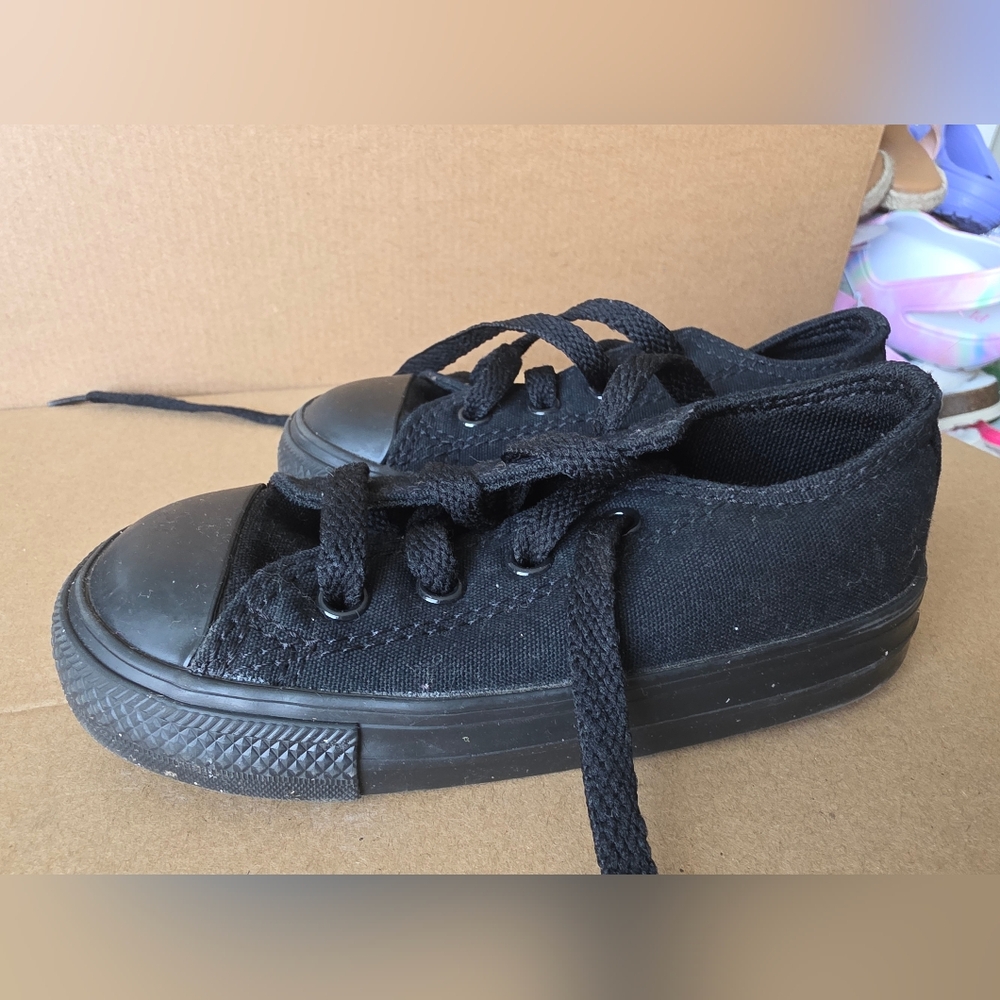 Kids Black Canvas Sneakers